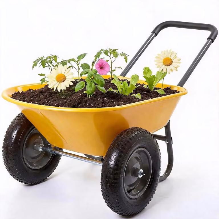 Carriola, capacità di carico 800 libbre, maniglia ergonomica, colore giallo