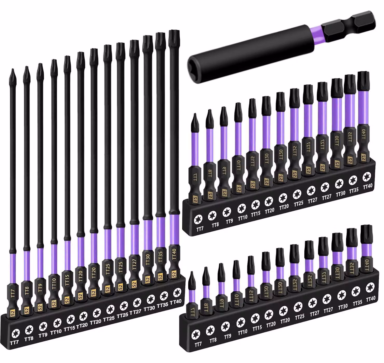 Omgoods - Set di 40 cacciaviti a stella Torx con prolunga magnetica