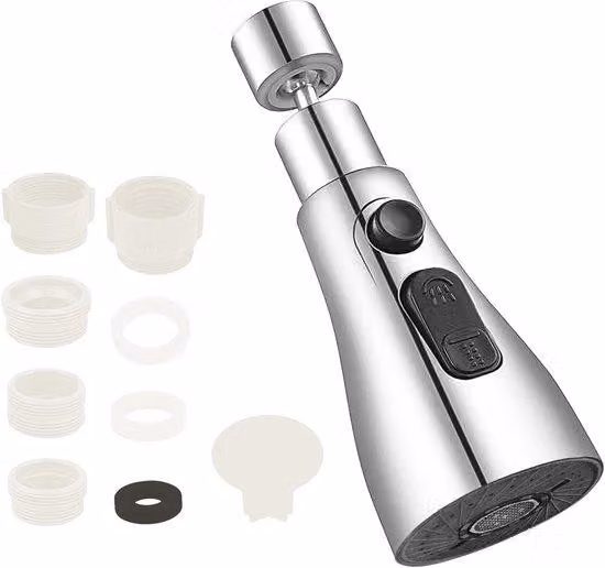 Attacco per rubinetto da cucina, aeratori rotanti a 360° per rubinetti, soffione multifunzionale per rubinetti da cucina, prolunga per rubinetto Txeouse con 3 modalità di uscita dell'acqua per rubinetti da cucina/bagno