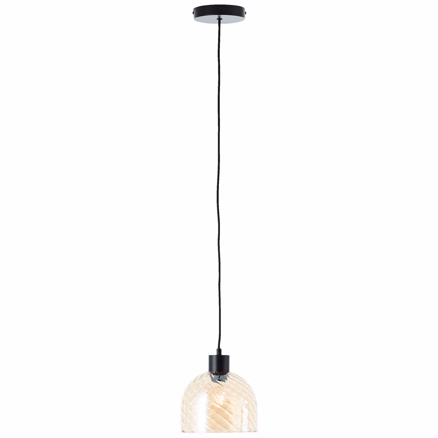 lampada a sospensione di alta qualità, Ø 19 cm, vetro, colore ambra