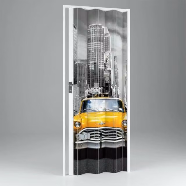 Porta a soffietto da interno in PVC New York mod. Vera multicolore L: 115 cm, H: 214 cm