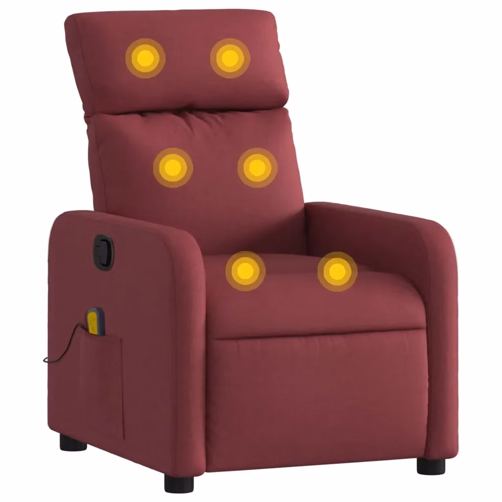 Poltrona Reclinabile Relax vidaXL in Tessuto Rosso con Braccioli e Regolazione Manuale – 2