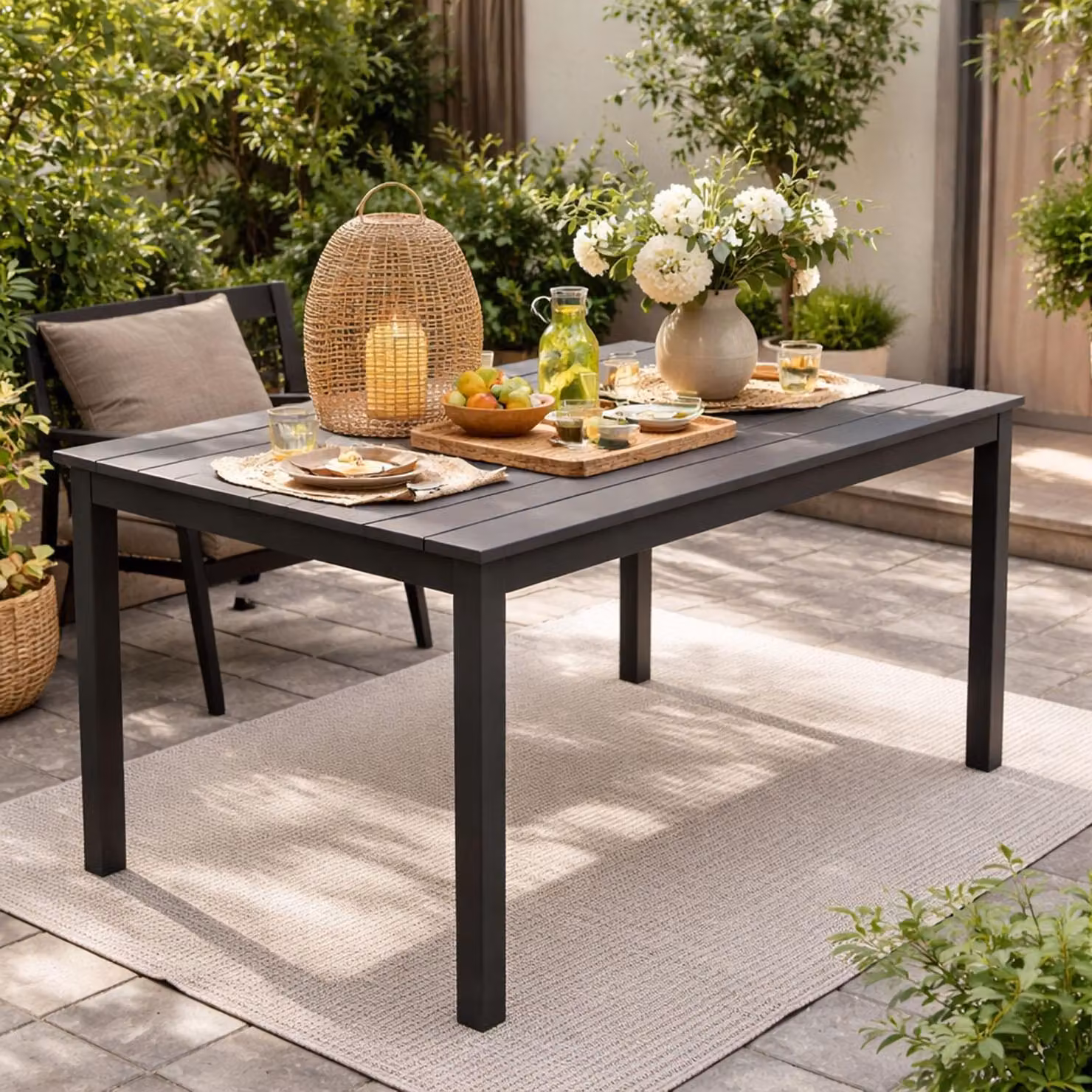 Tavolo da giardino Tavolo da esterno Tavolo da campeggio Antracite 138x80x72cm Effetto legno