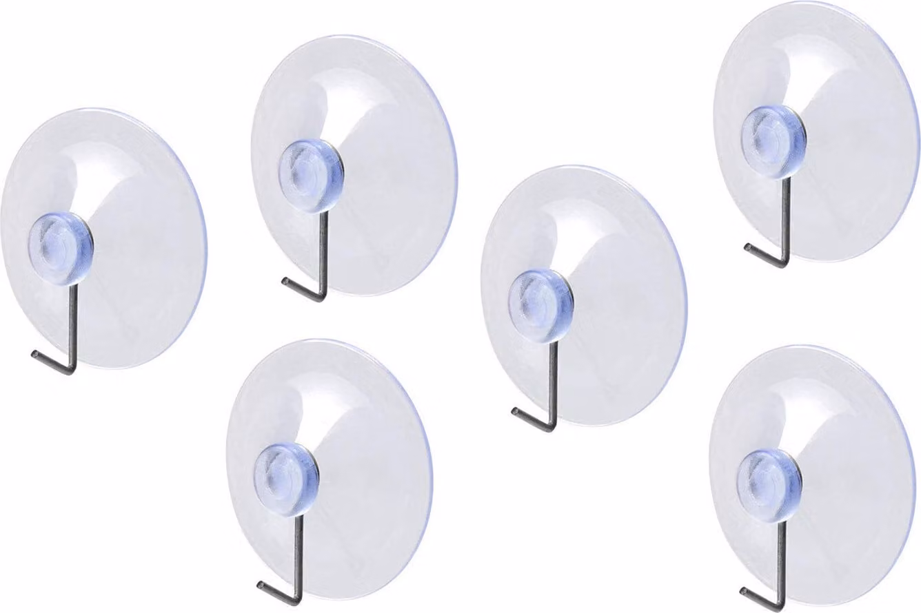 Set di 40 ventose in PVC con gancio in metallo (diametro 40 mm)