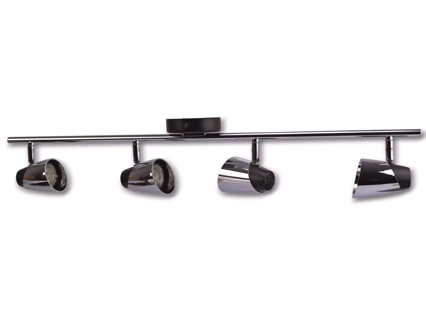 Striscia luminosa a 4 luci GU10 cromo nero Moncalvio