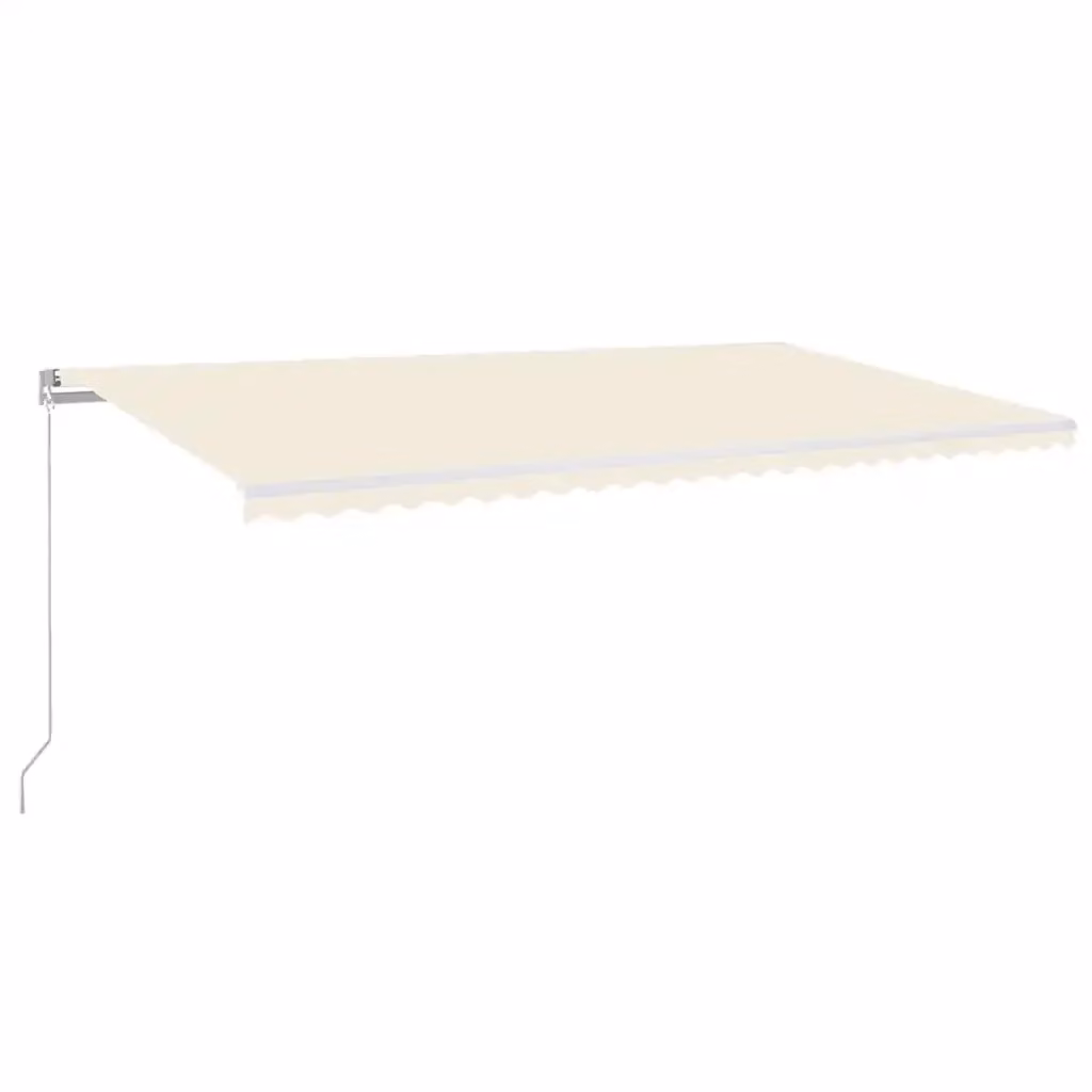 vidaXL Tenda da Sole Retrattile Manuale con LED in Poliestere e Alluminio, Colore Crema, L: 600 cm, P: 300 cm – 2
