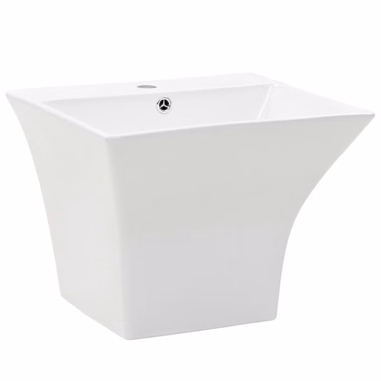 Lavabo a Parete in Vetroceramica Bianco 500x450x410 mm