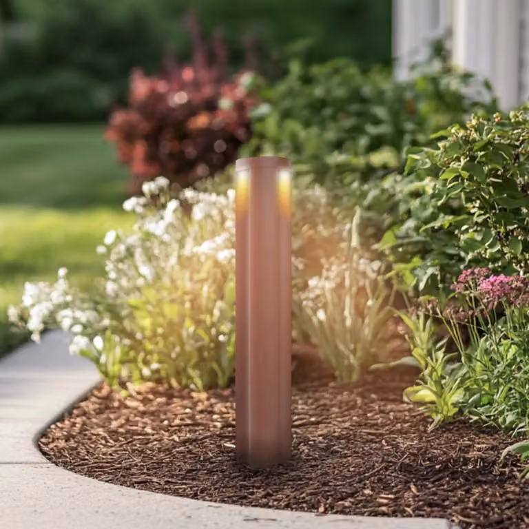 Lampioncino da giardino Raiku Lucande, Marrone / Ruggine, Alluminio, Moderno, Lampada LED da esterni