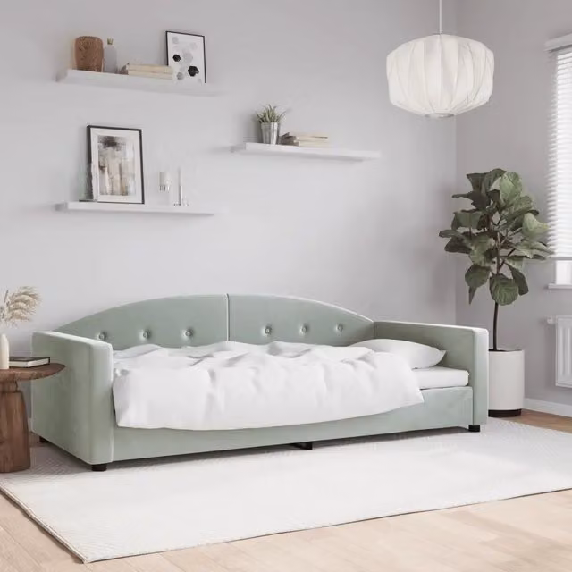 Letto da giorno moderno vidaXL in velluto grigio