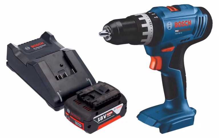 Trapano avvitatore a percussione a batteria Bosch GSB 18V-25 Professional 18 V 56 Nm + 1 batteria da 5,0 Ah + caricabatterie