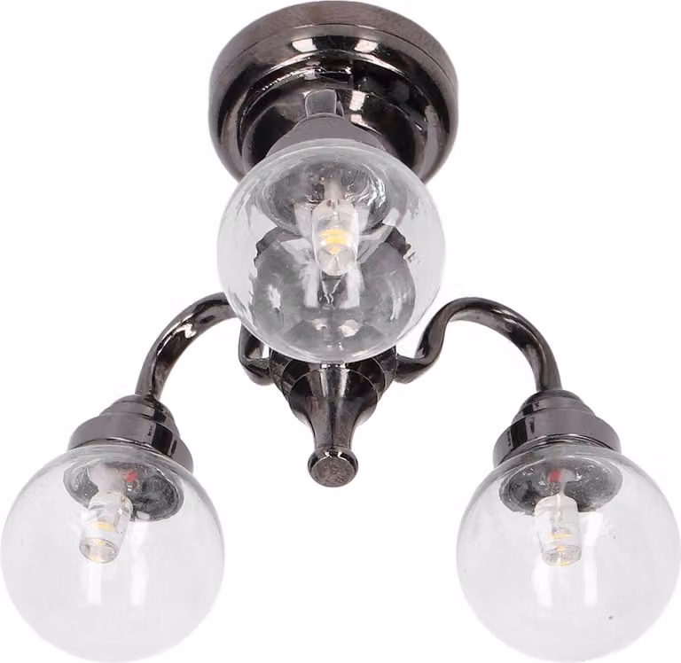 Casa delle bambole lampadario 1:12 Mini squisita miniatura retrò in vetro argento luce per bambini giocattolo decorazione regalo