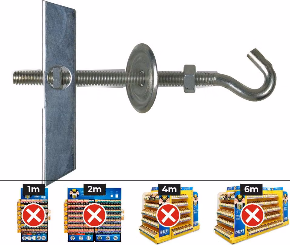 Confezione da 50 ganci a pendolo m5 con rondella e dado