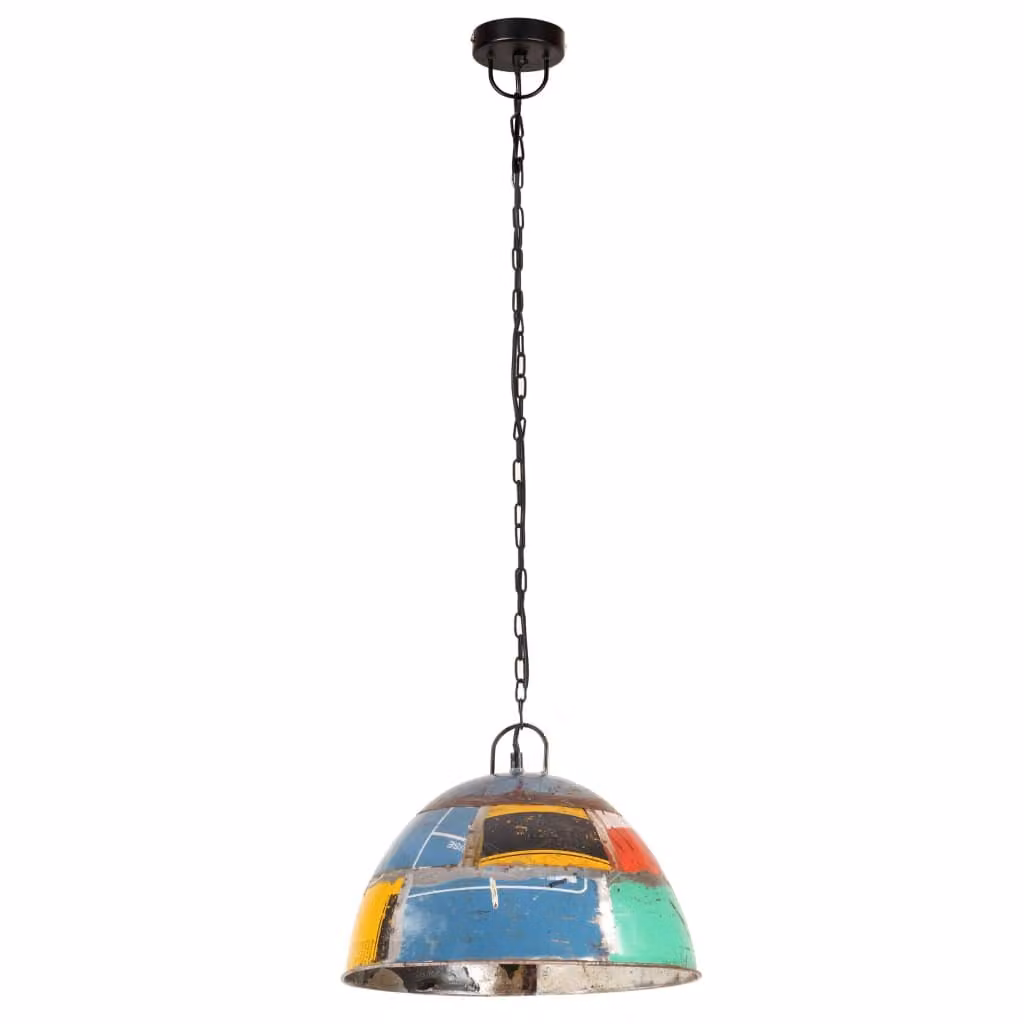 Lampada a sospensione in stile industriale vintage 25 W multicolore rotonda 41 cm E27