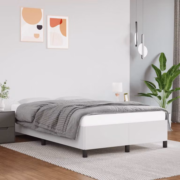 vidaXL Giroletto senza Materasso in Similpelle Bianco L/P/H: 120 x 200 cm