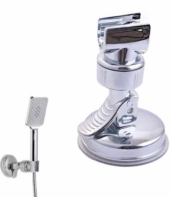 Supporto per doccia con attacco per tubo flessibile - Supporto per doccia con raccordo per tubo flessibile - Supporto per doccia con raccordo e attacco per tubo flessibile - Non richiede foratura - Plastica ABS - 11x7 cm - Regolabile - Facile da installar