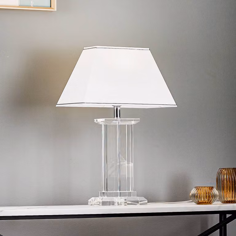 ORION Lampada da tavolo Veronique, Bianco / Opale, Soggiorno / Sala da pranzo, Cristallo, Lampada da tavolo