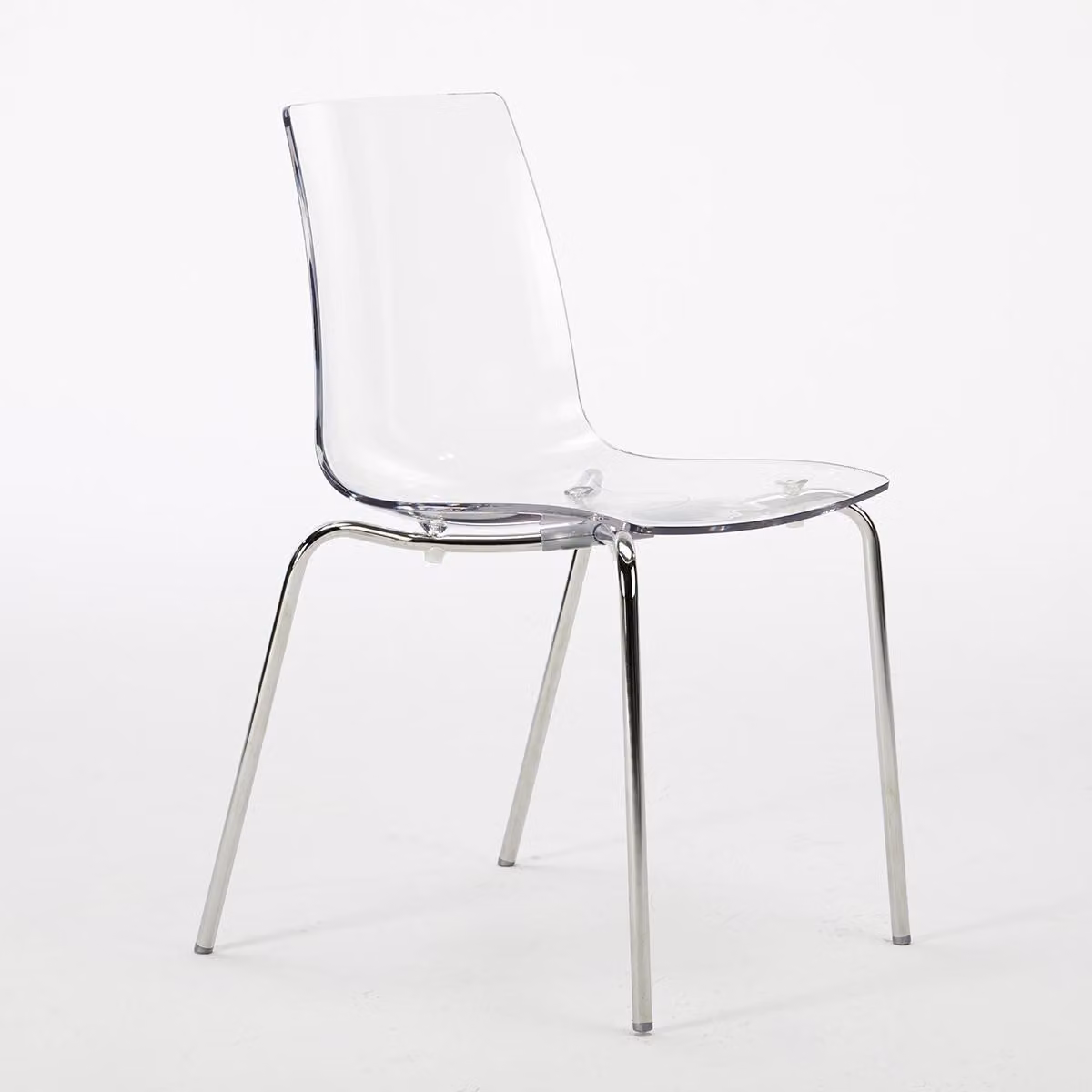 Lollipop Grand Soleil Sedie Sedia da bar Cucina Gambe in acciaio Impilabili - Trasparente