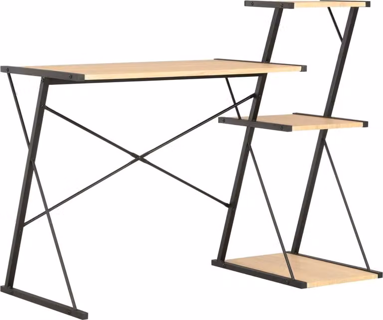 vidaXL Scrivania con ripiano nero e rovere 116×50×93 cm - Scrivania - Scrivanie - Scrivanie con ripiano - Scrivanie con ripiano