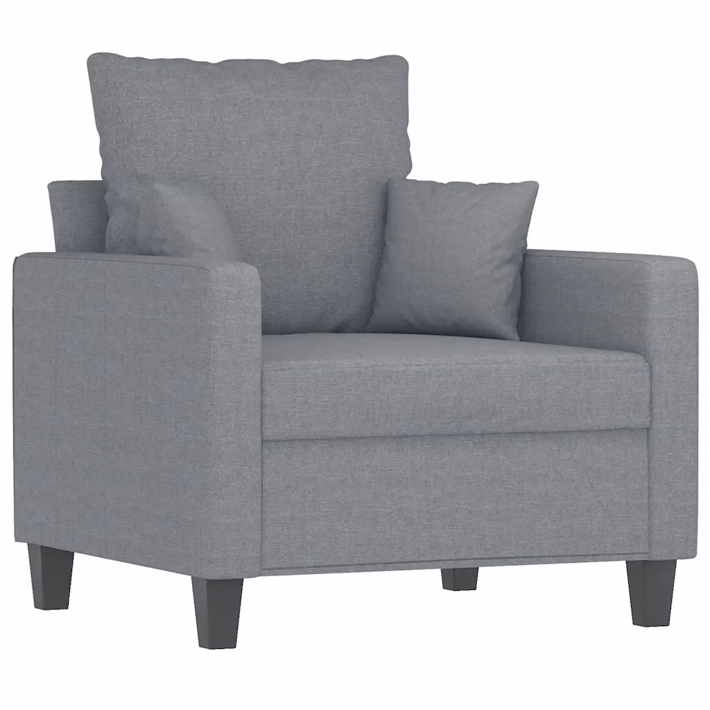 Poltrona-Divano Moderna in Tessuto Grigio con Braccioli e Struttura in Metallo 232362 – 2