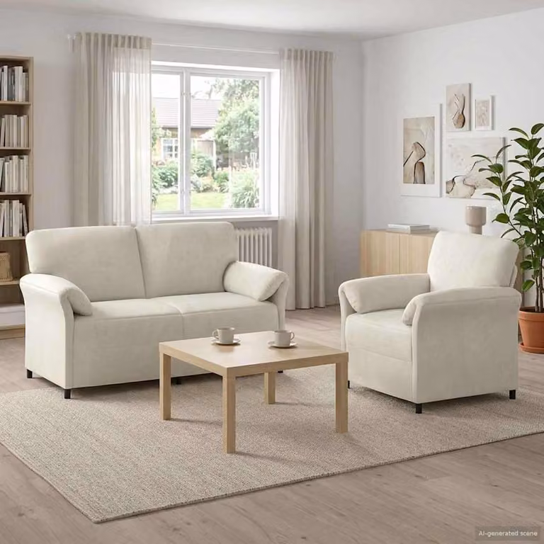 Set di 2 divani moderni vidaXL in velluto beige con struttura in metallo per il tuo soggiorno