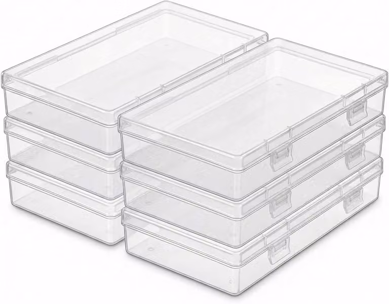 Contenitori rettangolari, set da 6, dimensioni 180 x 110 x 30 mm, ideali per materiali da bricolage