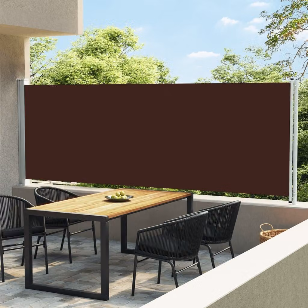 The Living Store Tenda laterale estensibile 600x160 cm Marrone