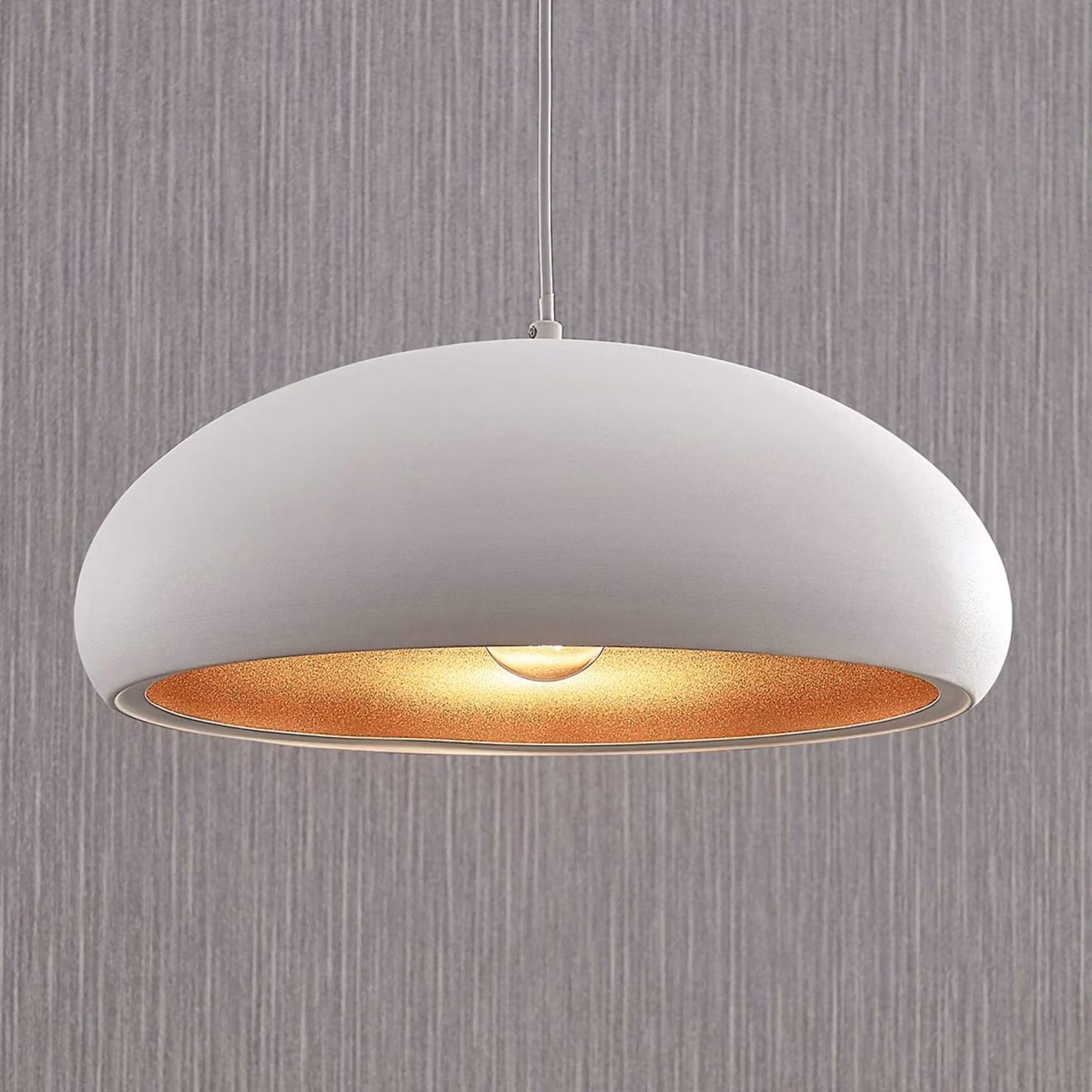 Lampada a sospensione Gerwina Lindby, dimmerabile, Bianco / Opale, Soggiorno / Sala da pranzo, Metallo, Moderno, Lampada a sospensione