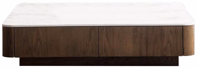 Eleganter Brauner Couchtisch Designer Holztisch Marmorimitation