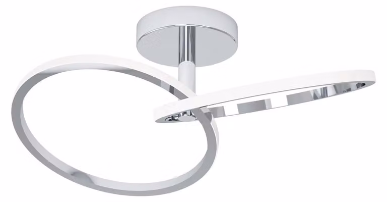 EGLO LED Plafoniera Congiunti, plafoniera a forma di anelli, ideale per soggiorno, corridoio. Lampada da soffitto in metallo cromato, con luce bianca calda/fredda