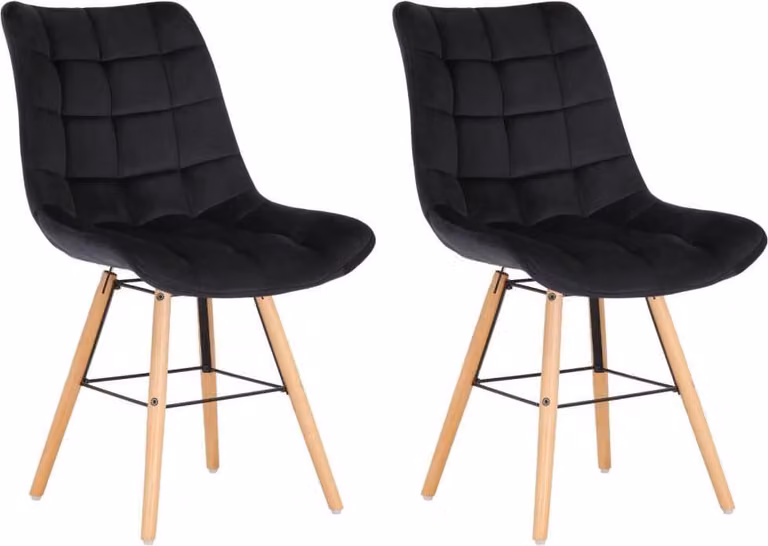 set di 2 sedie da pranzo in velluto - Sedie da cucina - Ottimo comfort