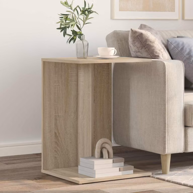 vidaXL Tavolo laterale moderno in rovere color marrone L/P/H: 45 x 40 x 62,5 cm