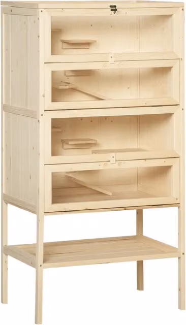 Libreria per piccoli animali Minimal in legno di abete naturale L 60 cm, P 40 cm, H 120 cm