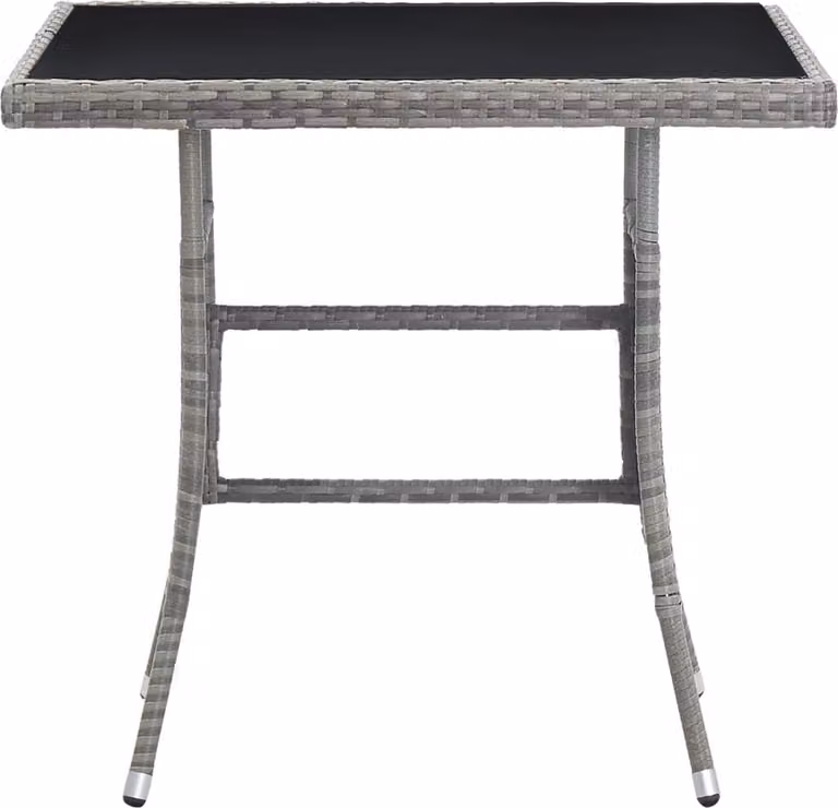 vidaXL Tavolo da giardino grigio 80x80x74 cm in poly rattan