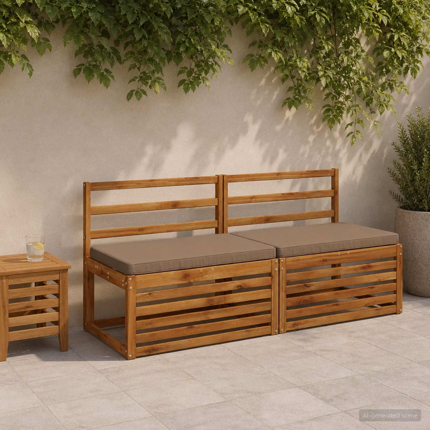 Cuscino per Panchina vidaXL VUGHT in Poliestere, Colore Tortora, con Rivestimento Lavabile e Resistente ai Raggi UV
