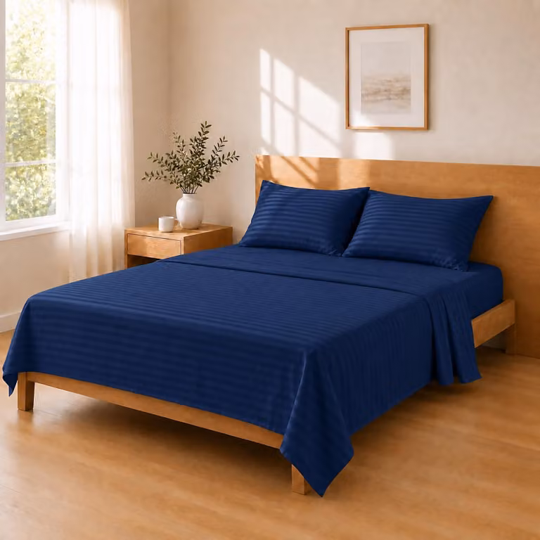 Set di lenzuola in microfibra - Blu navy - 210x240 cm / 150x200 cm + 25 cm / 50x80x2