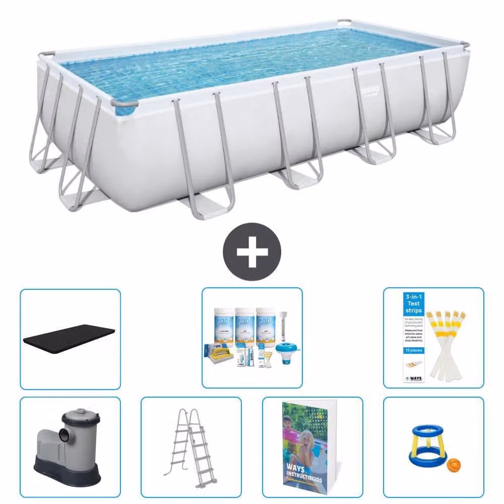 Bestway Power Steel, piscina rettangolare - 549x274x122 cm - composta da 6 parti, modello S548