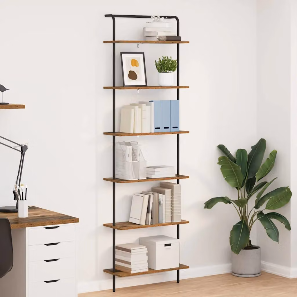 vidaXL Libreria 6 livelli 60 x 24 x 203 cm Legno ingegnerizzato