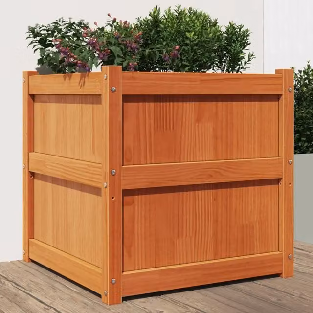 Fioriera da giardino vidaXL in legno marrone L/P/H: 60 x 60 x 60 cm
