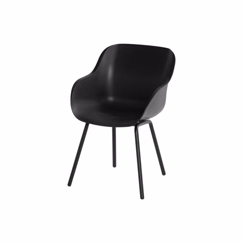 Set di 2 sedie SOPHIE Rondo Elegance HARTMAN in metallo e plastica, colore nero opaco, ideali per giardino, balcone o terrazzo – 2
