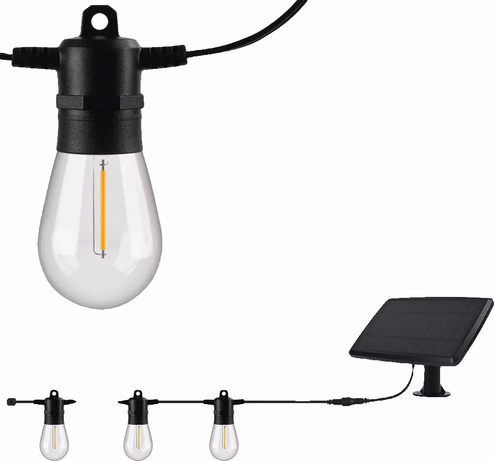 Catena luminosa solare, telecomando, design impermeabile, 15M 15 lampadine