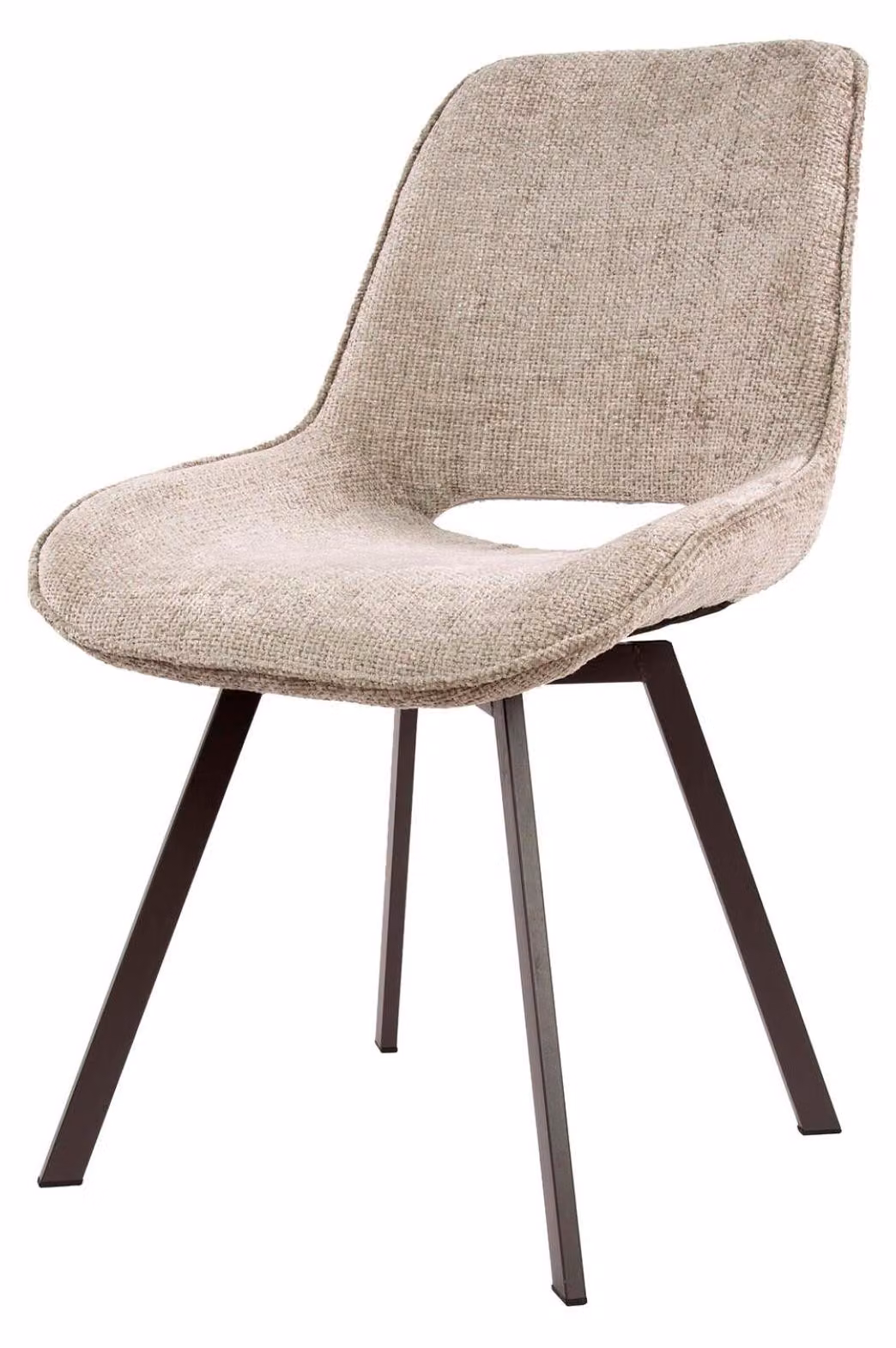 Sedia da pranzo FURNLUX girevole ecru e antracite 51 cm / Colore principale: beige / Dimensioni: 51 x 87 x 62 cm