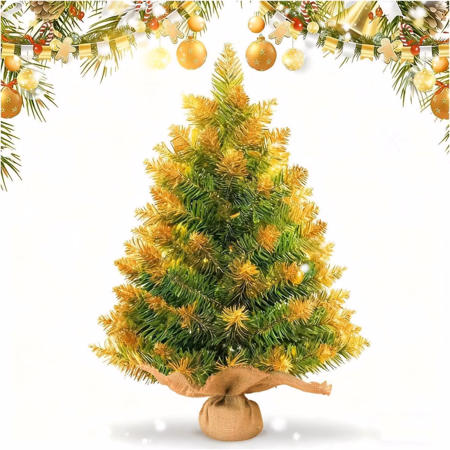 Albero di Natale artificiale, mini, 45 cm, ideale per la casa e l'ufficio