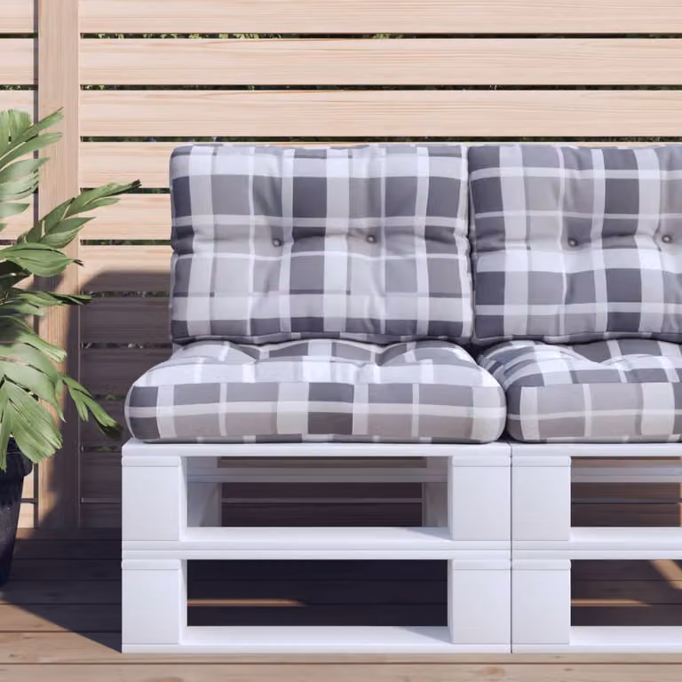vidaXL Cuscino per Pallet Grigio in Poliestere, L/P/H: 50 x 40 x 12 cm