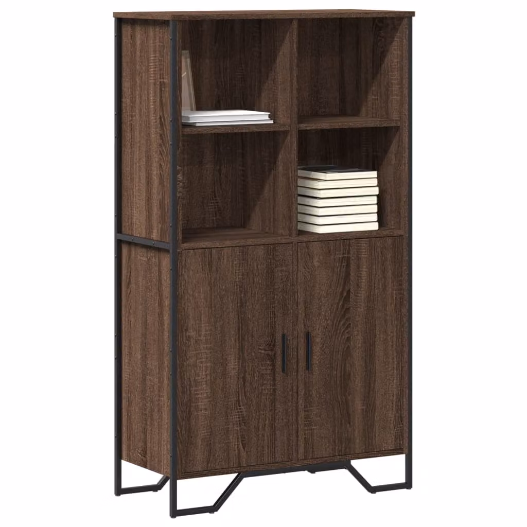 Credenza vidaXL in Rovere Marrone con Ante a Battente e Ripiani, L/P/H: 79,5 x 35,5 x 137,5 cm