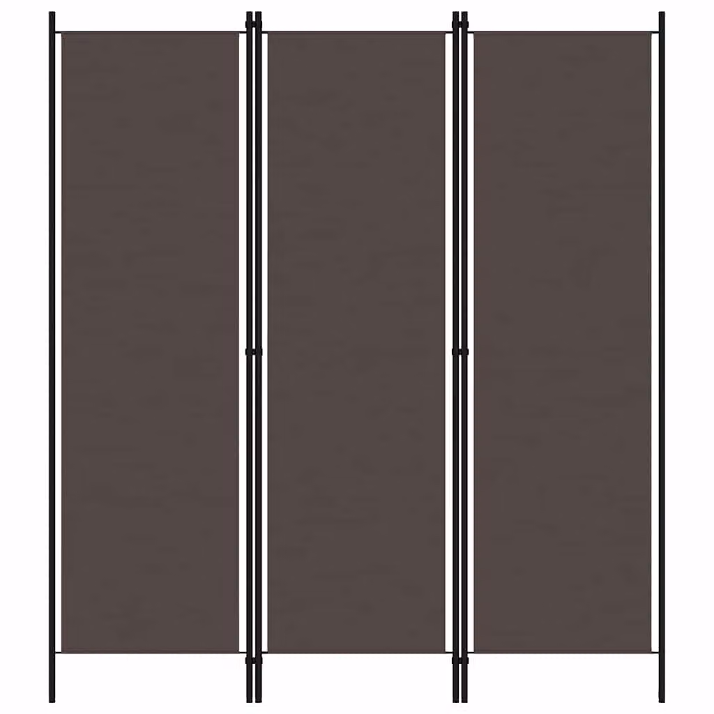 Paravento vidaXL a 3 pannelli marrone moderno in metallo e plastica L: 150 cm, H: 180 cm