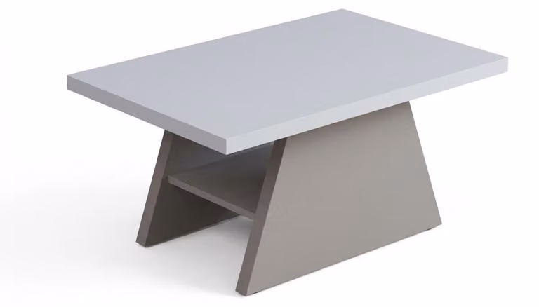 Tavolino rettangolare grigio, tavolo in legno dal design moderno, ideale per lo studio o l'ufficio