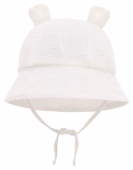 Cappello da sole per bambini unisex, per neonati e bambini piccoli, cappello da pescatore, protezione UV - Bianco