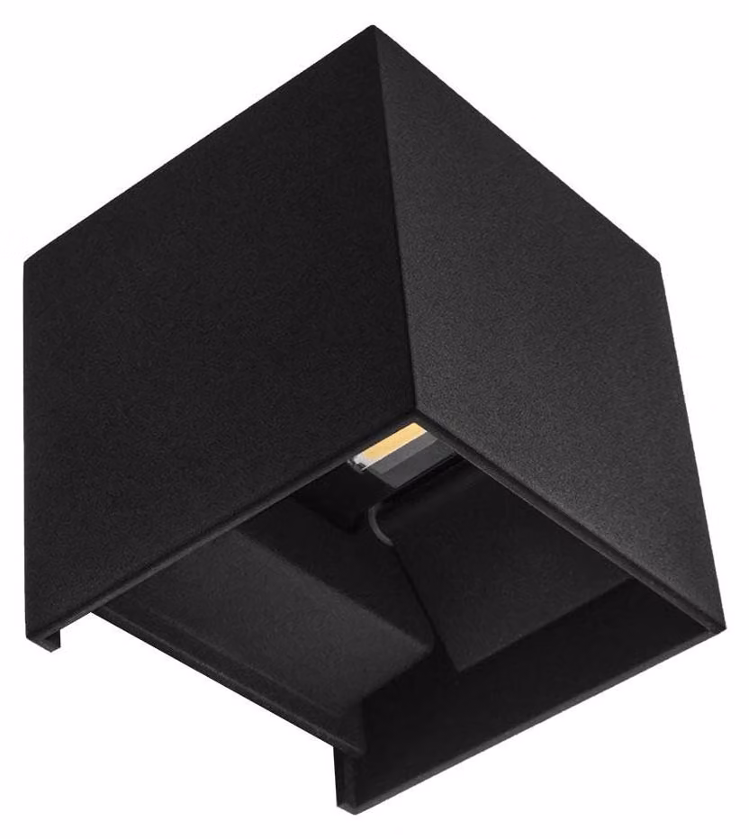Lampada da parete, colore nero, alluminio, dimensioni 10x10x10 cm, 10 W, grado di protezione IP65