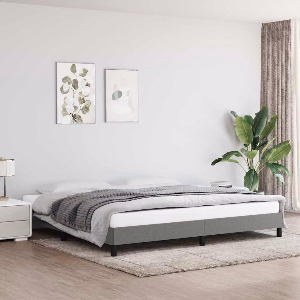 vidaXL Giroletto senza Materasso Grigio Scuro in Tessuto L/P: 200 x 200 cm
