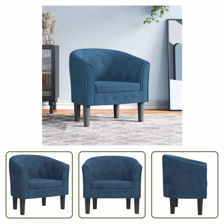 The Living Store Sedia Club in velluto blu scuro